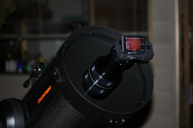 Sony NEX3 mounted on a HyperStar lens on a Celestron NextStar-11